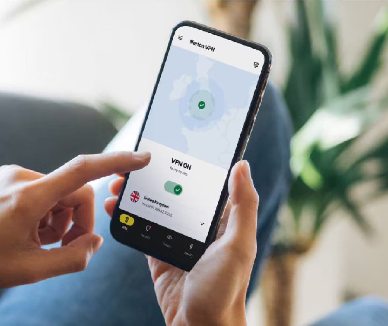 Alerte Norton Secure VPN sur un écran.
